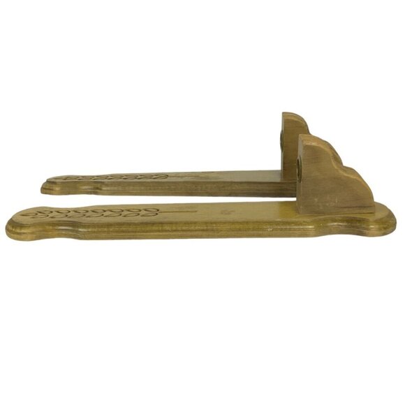 Vintage Mid-Century Wooden Taper Candle Holder Wall Sconces With Leaf Design - Picture 7 of 8